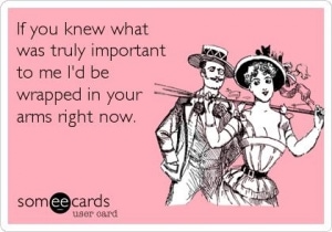 someecards.com - If you knew what was truly important to me I'd be wrapped in your arms right now.